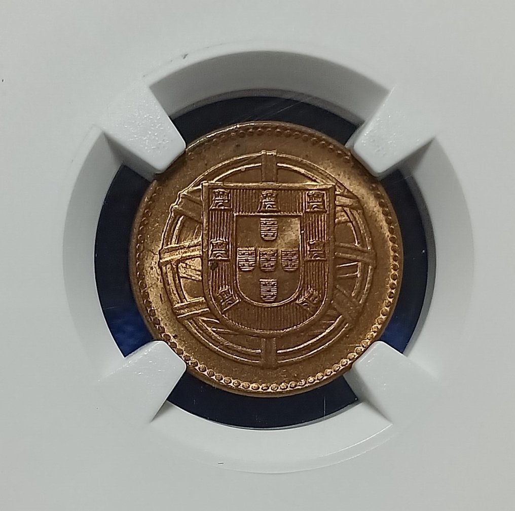 Portugal. Republic. 1 Centavo 1921 MS63 RD  (Zonder Minimumprijs) #1.2