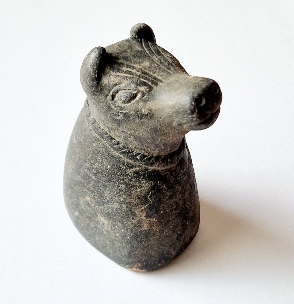 Kleinere asiatische Bemalte Keramik Trinkbecher des Rhyton-Bärenkopfs - 70 mm #1.1