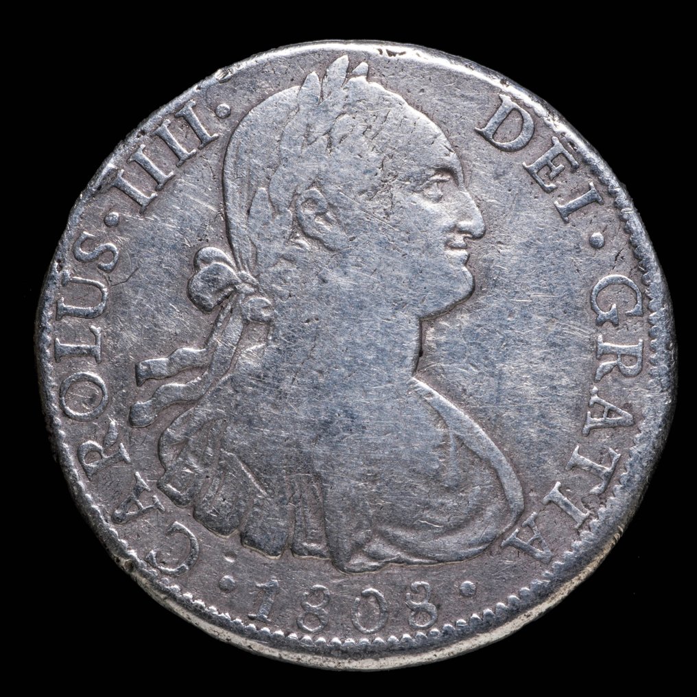 西班牙. Carlos IV (1788-1808). 8 Reales Mexico 1808. Ensayador TH  (沒有保留價) #1.1