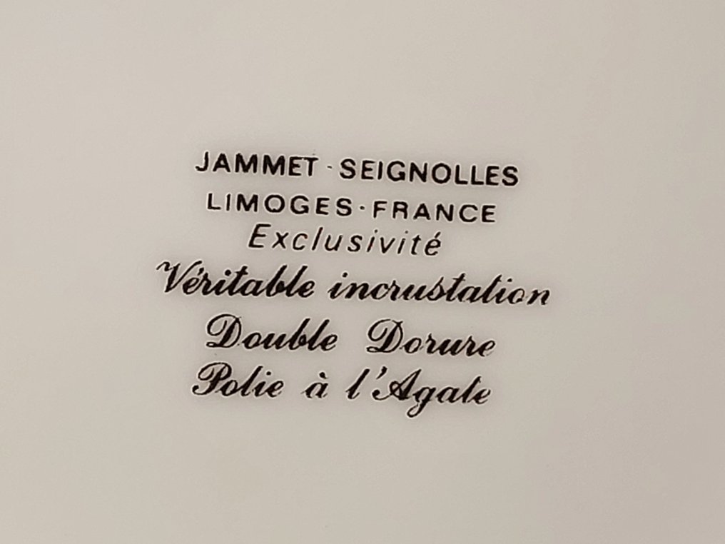 Jammet-Seignolles - Limoges Exclusivité - Kopp og skål (4) - Porselen, Dobbel gullforgylling polert med agat - En-til-en på Chocolat #3.2