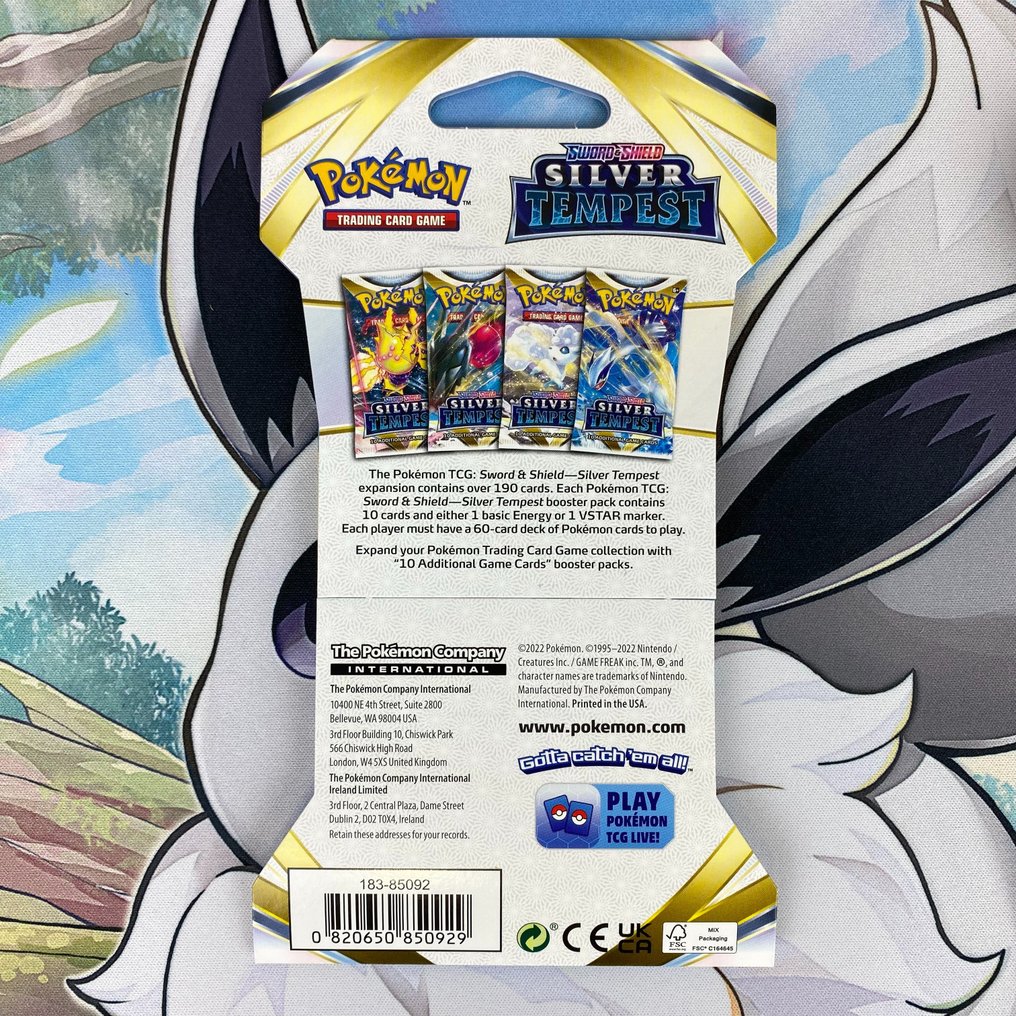 Pokémon Booster pack - 12x Sword & Shield - Silver Tempest - Sleeved Boosterpack Pokémon #2.1