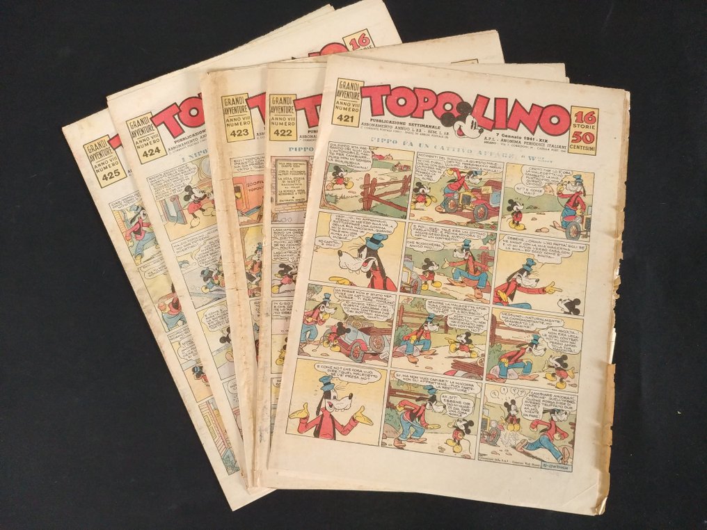 Topolino 421/426-438/472 - 41x topolino giornale anno 1941 - 41 Comic - Första upplagan #2.1