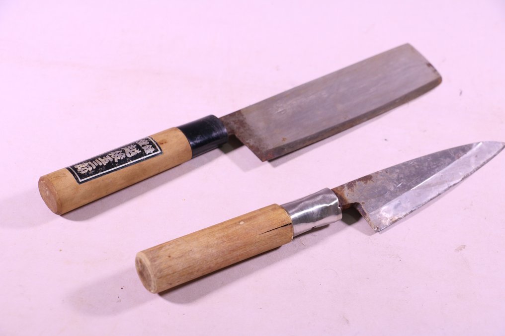 "刀 KATANA" kitchen knife, 菜切 Nakiri , 出刃 Deba - Keukenmes - Kitchen knife set - Staal - Japan #1.1