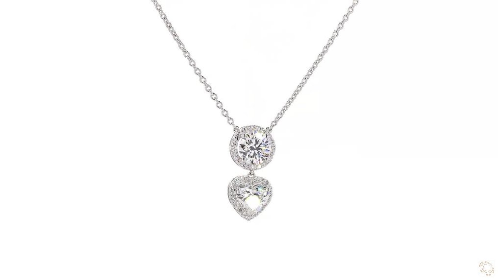 Necklace - 14 kt. White gold -  3.54ct. tw. Diamond  (Lab-grown) - Diamond #1.1
