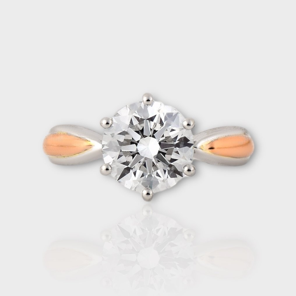 Zonder Minimumprijs - Ring - 14 karaat Roségoud, Witgoud -  3.03ct. tw. Diamant  (Lab-grown) - IGI Ideaal F VS1 #1.1