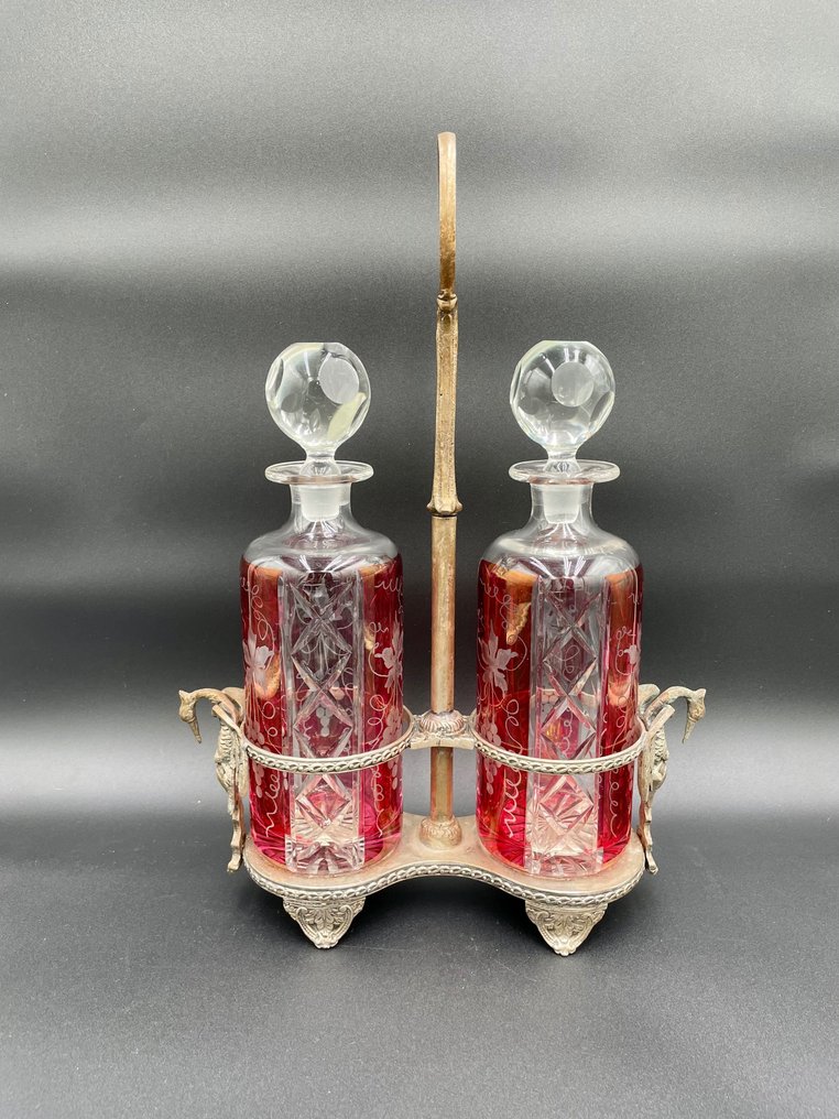Kancsó - Fém, Üveg, Aranyozott - Likőrpince - Napóleon III #1.1