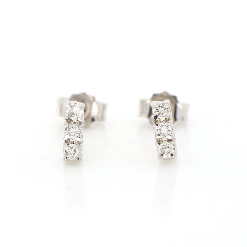 Sans Prix de Réserve - Boucles d'oreilles - 18 carats Or blanc -  0.24ct. tw. Diamant  (Naturelle) #1.2