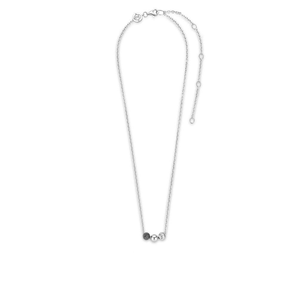 Ohne Mindestpreis - Ti Sento - Halskette Silber - Oxid #1.2