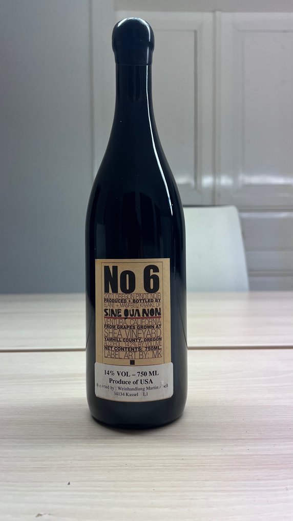 2001 Sine Qua Non No. 6 Pinot Noir - 加州 - 1 Bottle (0.75L) #1.2