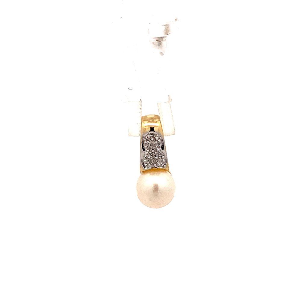 Ingen mindstepris - Vedhæng - 14 karat Gulguld Perle - Diamant #1.1
