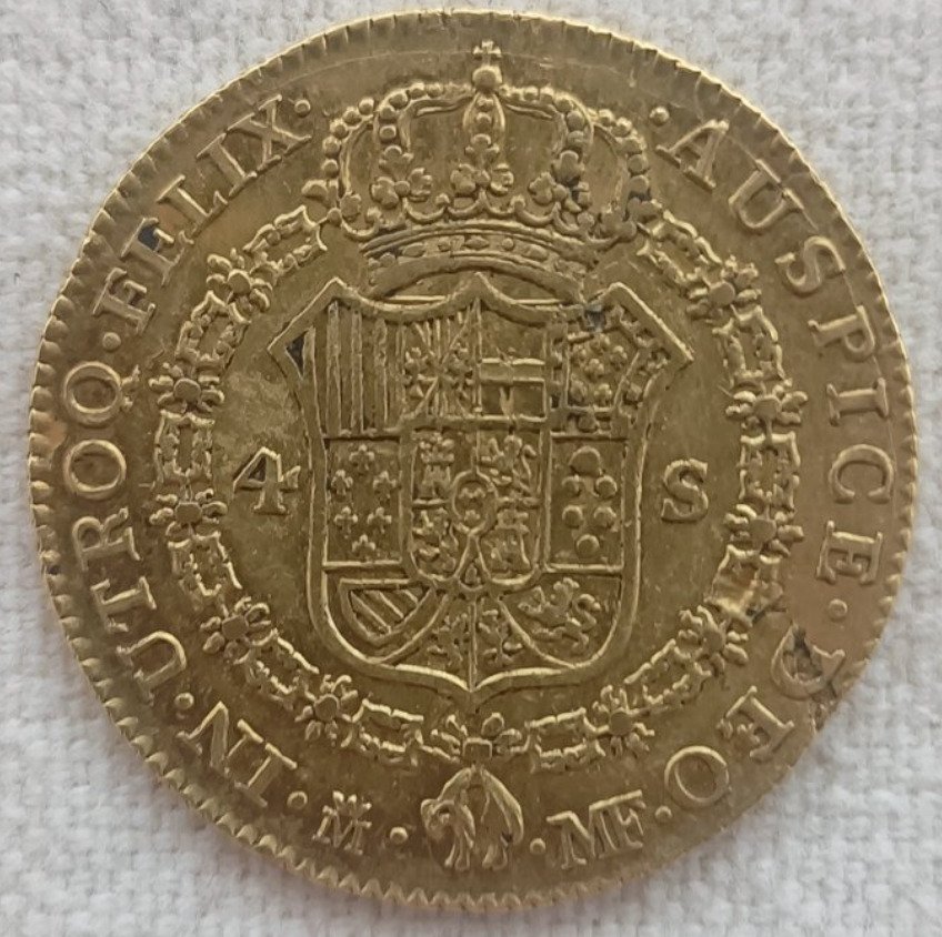 Espanha. Carlos IV (1788-1808). 4 Escudos 1792 Madrid MF #1.1