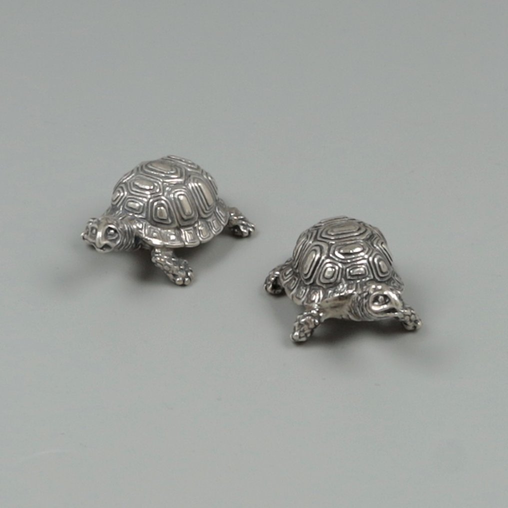van Kempen & Begeer Schildpadden NO RESERVE - 微型人物  (2) - .835 银 #1.1
