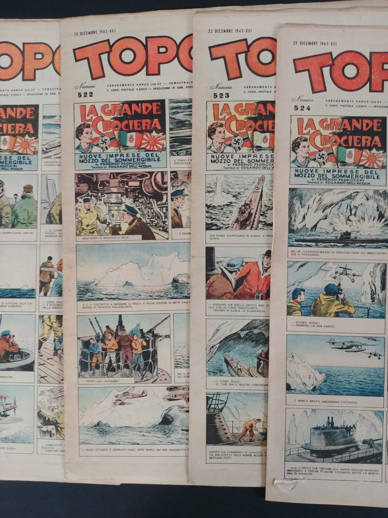 Topolino 473/509-511/513-515/524 - 49x topolino giornale anno 1942 - 36 Comic - Πρώτη έκδοση #3.1