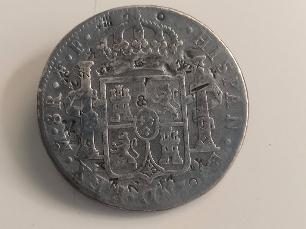 Espanha. Carlos III (1759-1788). 8 Reales 1781  Mexico FF Resellos Orientales #3.1