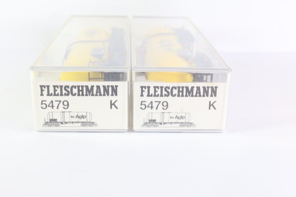 Fleischmann H0 - 5479 - Wagon de marchandises pour trains miniatures (2) - 2 Vier-assige ketelwagen "Agip" - DB #2.1