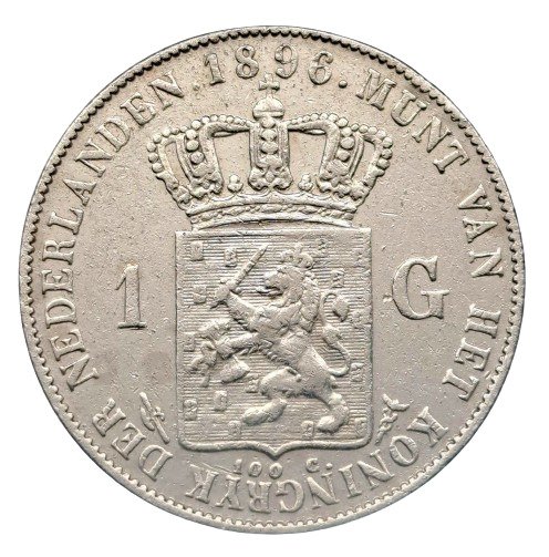 Paesi Bassi. Wilhelmina (1890-1948). 1 Gulden 1896 #1.1