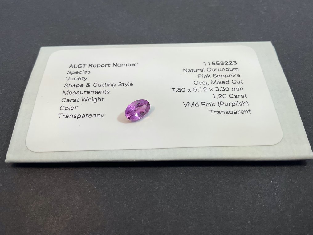 粉色, 紫色 蓝宝石 - 1.20 ct - 安特卫普宝石检测实验室(ALGT) - 鲜明的色彩 #2.1