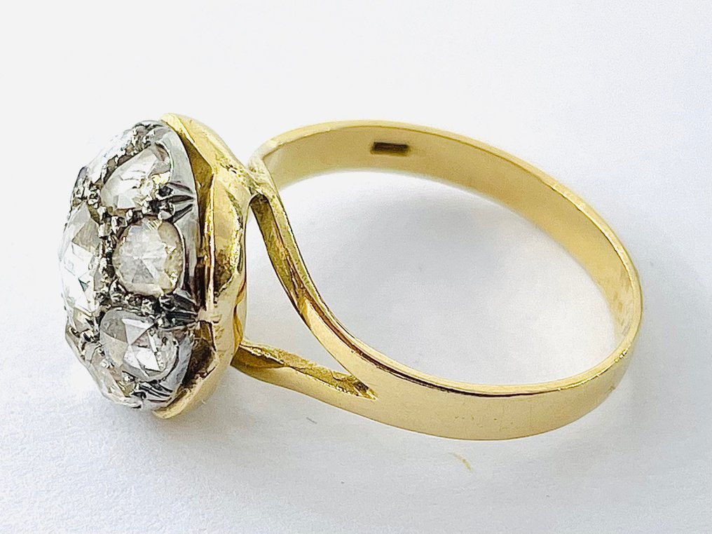Ohne Mindestpreis - Ring - 18 kt Gelbgold Diamant  (Natürlich) #3.2