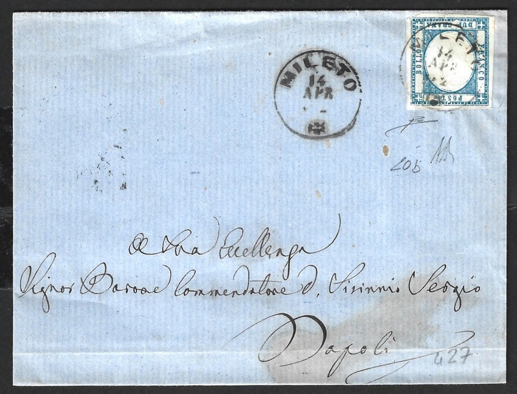 Province Napoletane  - Lotto com correspondências afixadas com valores de 2 grana e 1 grano. #4.3