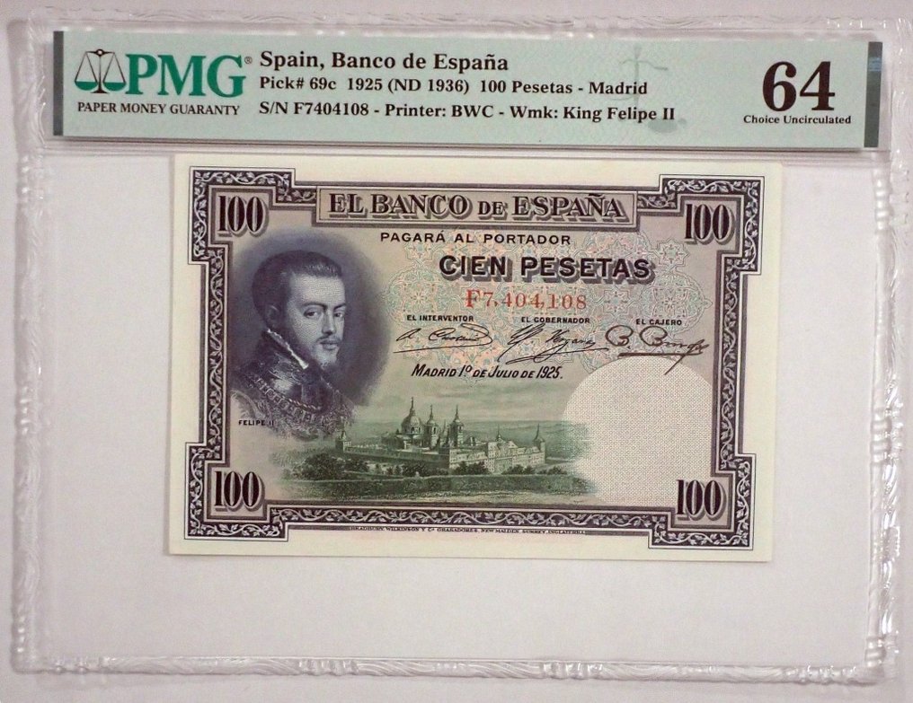 Espagne. - 5 banknotes - all graded - various dates  (Sans Prix de Réserve) #1.2