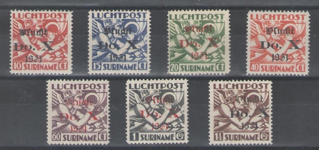 Suriname 1931 - Poste aérienne DOX - NVPH LP6/LP14 #1.1