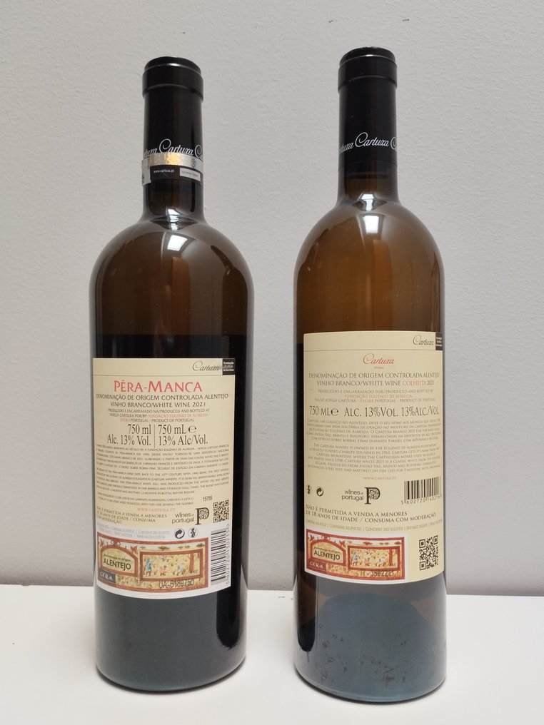2021 Eugénio de Almeida, Pêra Manca Branco & Cartuxa Evora Branco - Alentejo - 2 Bottiglie (0,75 L) #1.2