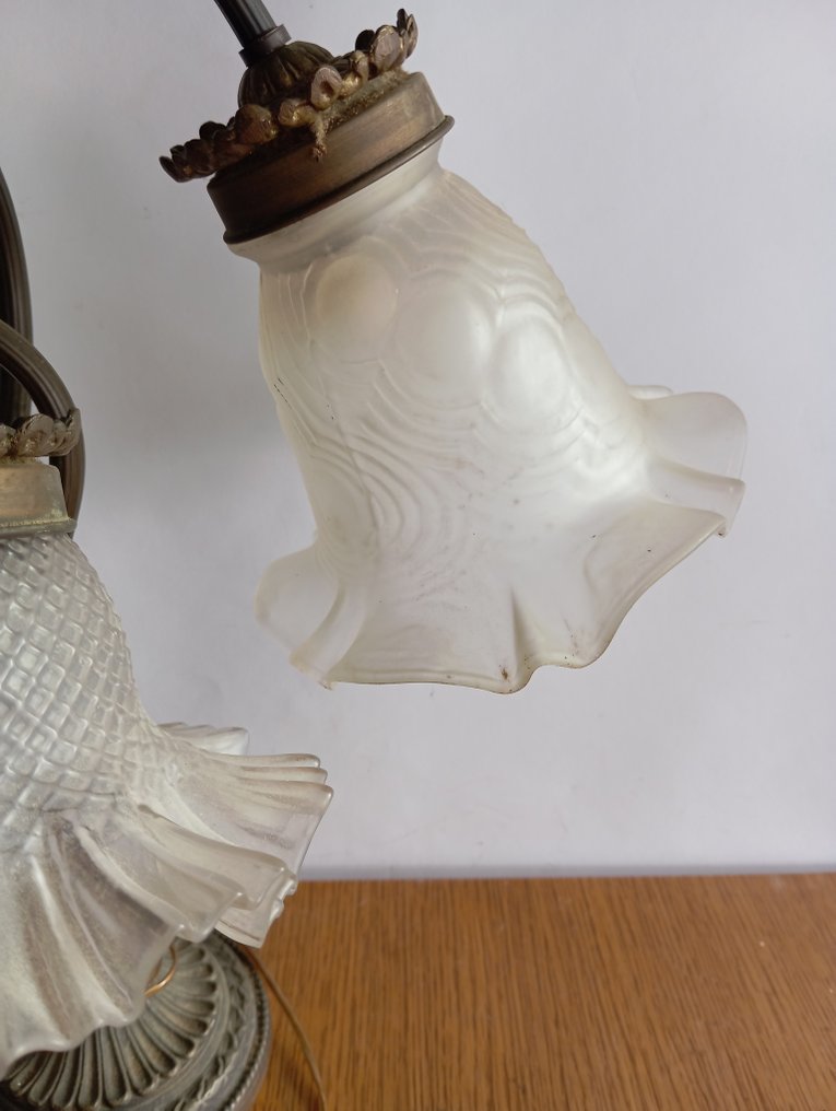 Tischlampe - Metall und Milchglas #2.1