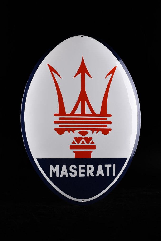 Sign - Maserati - MASERATI emblem - 40cm; enamel sign #1.1