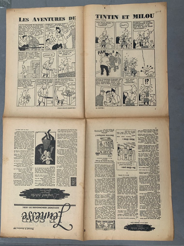Tintin - Fascicule Soir Jeunesse 1940  - Le crabe aux pinces  d'or - Tintin découvre des boîtes de Crabe - 1 -lehteä #2.1