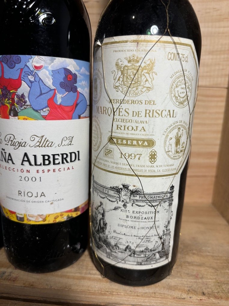 1997 La Rioja Alta Club Cosecheros, 25 Aniversario, 1997 Marques de Riscal & 2001 Viña Alberdi x2 - 拉里奧哈 Crianza, Reserva - 4 瓶 (0.75L) #3.2
