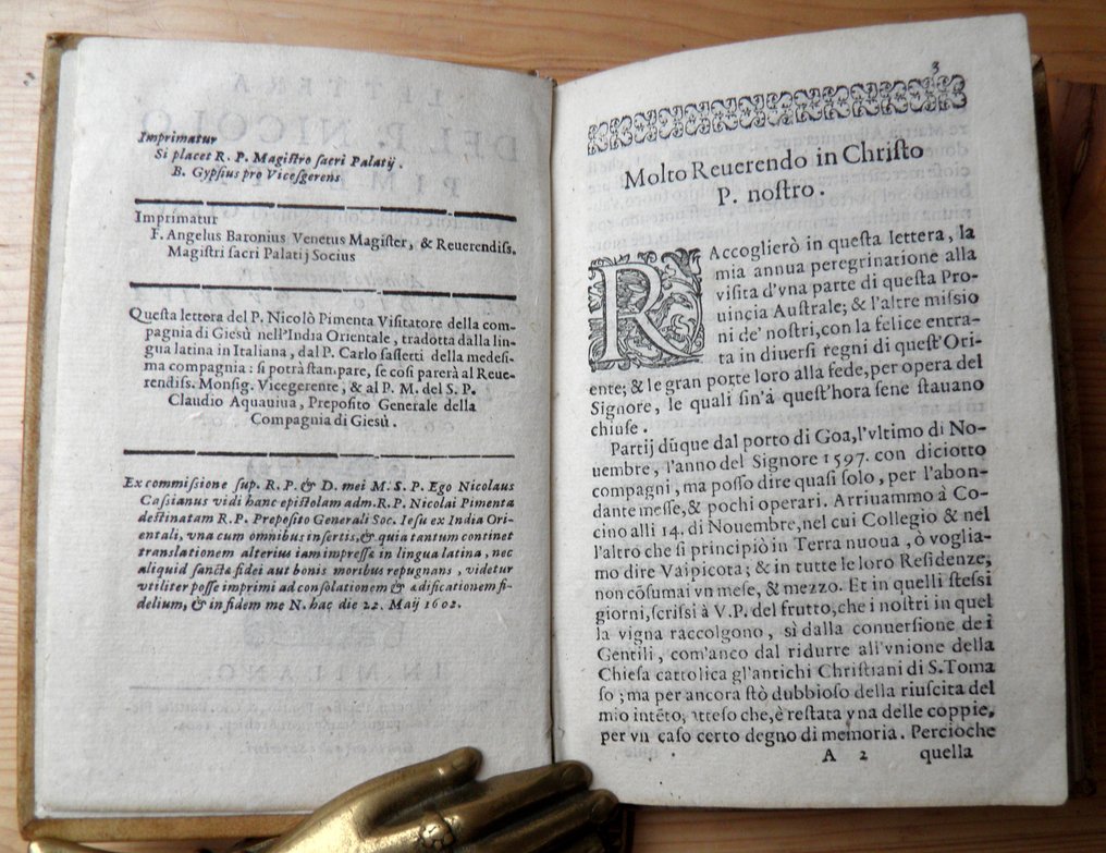 Niccolò Pimenta - Lettera sull' India Orientale - 1602 #1.2