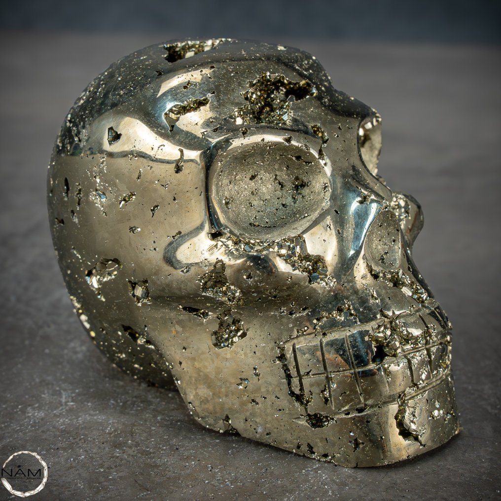 Pirita Dorada Natural de Primera Calidad Cráneo- 453.38 g #1.1