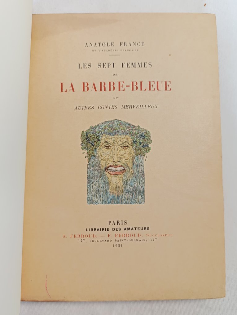 Anatole France / G.-A. Mossa [Aquarelle originale] - Les Sept femmes de la Barbe-Bleue et autres contes merveilleux - 1921 #1.2