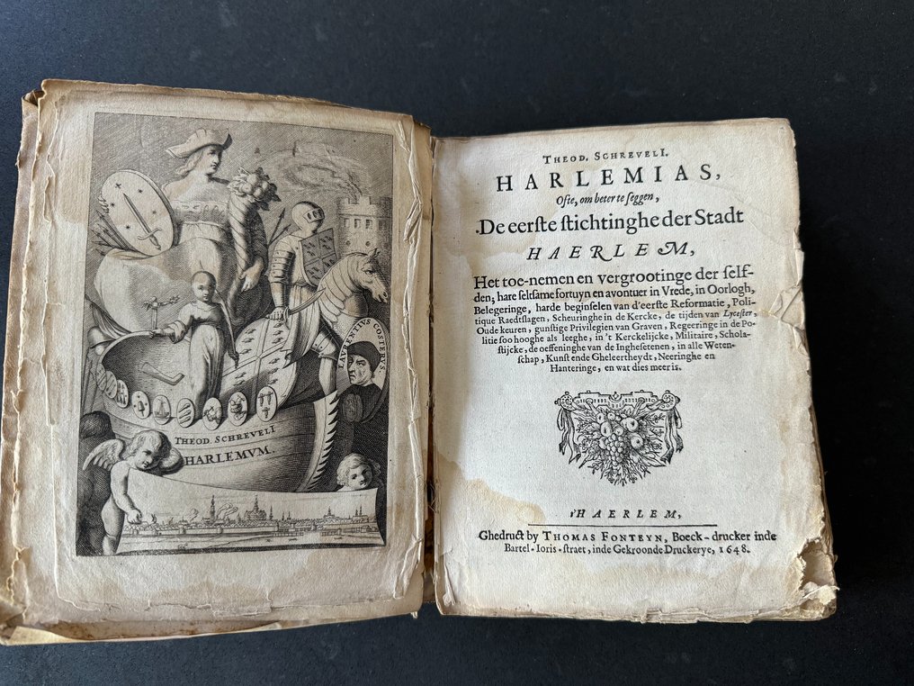 (Haarlem). Theodorus Schrevelius - Harlemias, ofte, om beter te seggen, De eerste stichtinghe der Stadt Haerlem - 1648 #1.1