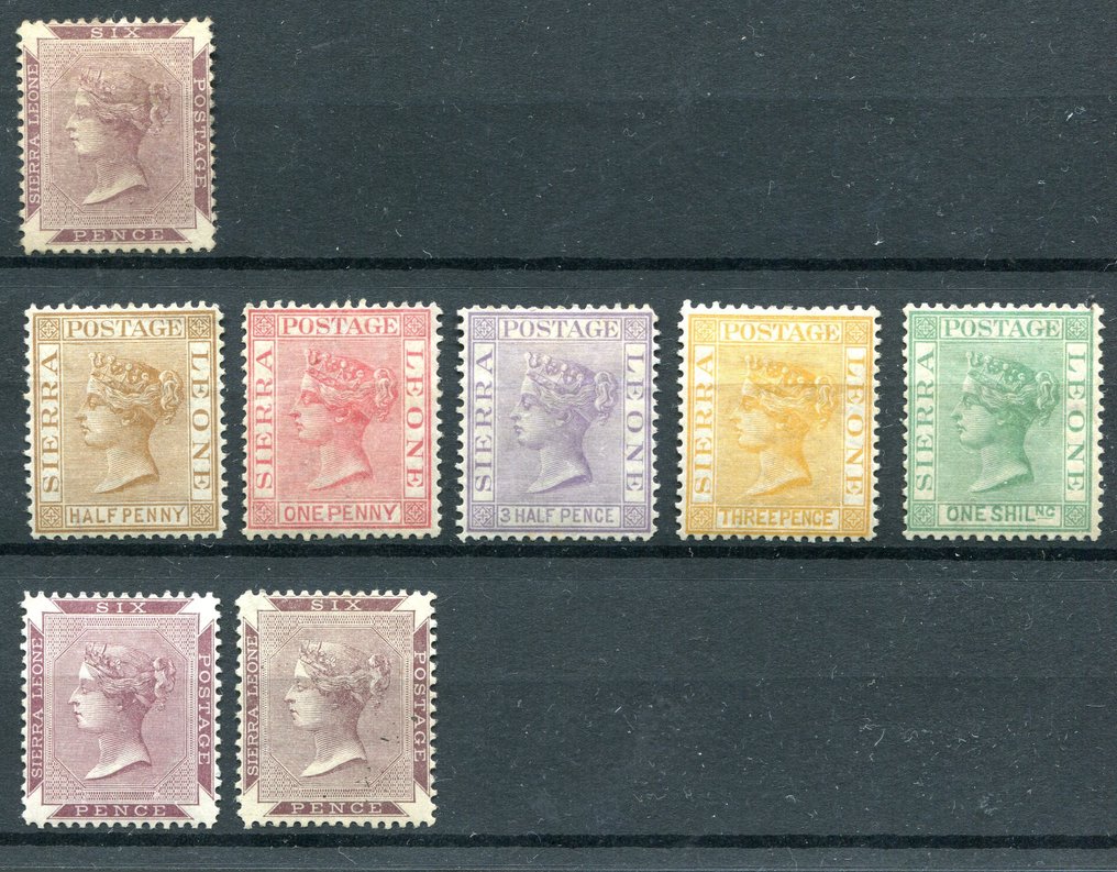 Sierra Leona 1859/1896 - Reina Victoria, selección - SG 4, 16-20, 22 #1.1