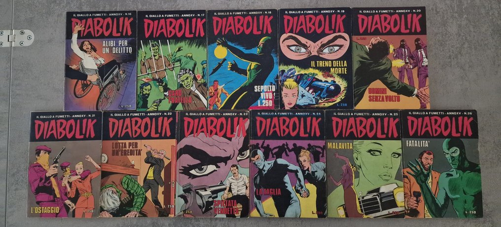 Diabolik Anno XV nn. 1/26 completo - 26 Comic - Første udgave - 1980 #2.1