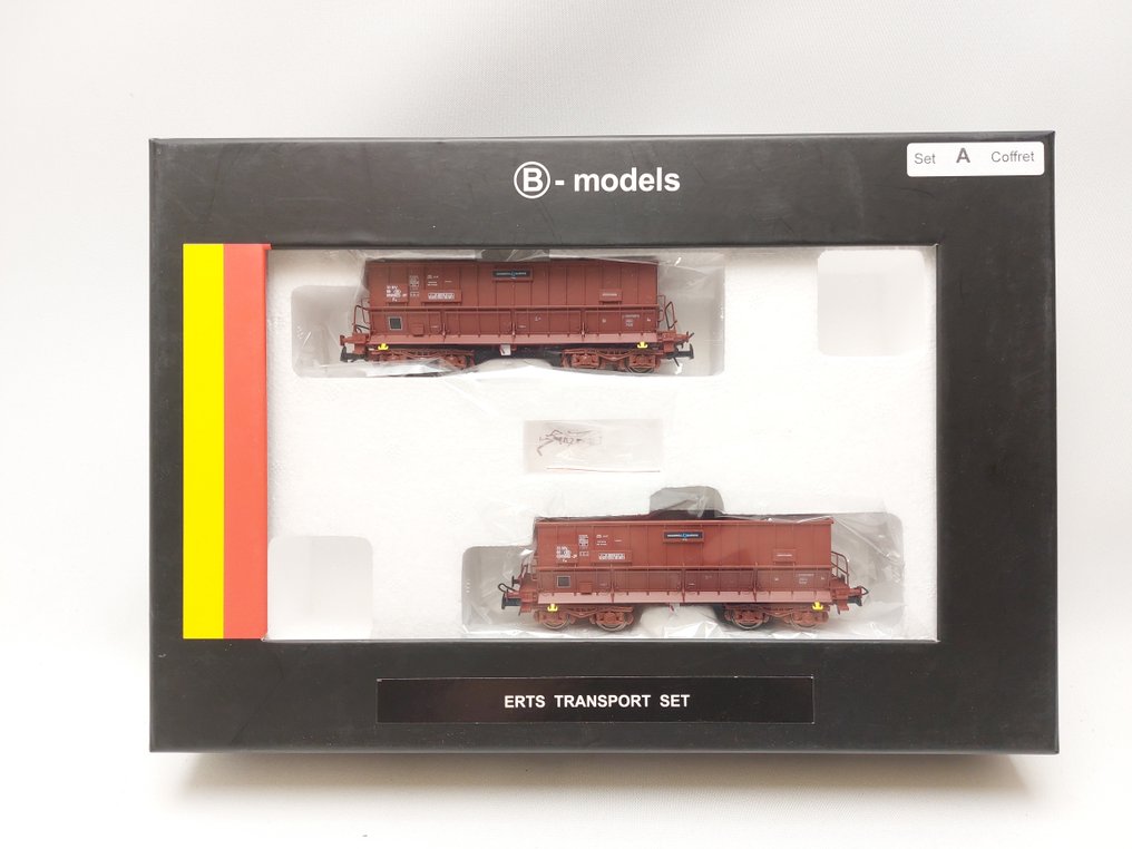 B-Models H0 - 45.220 - Modeltog godsvogn sæt (1) - Sæt med 2 malmvogne 'Cockerill Sambre' - NMBS #2.1