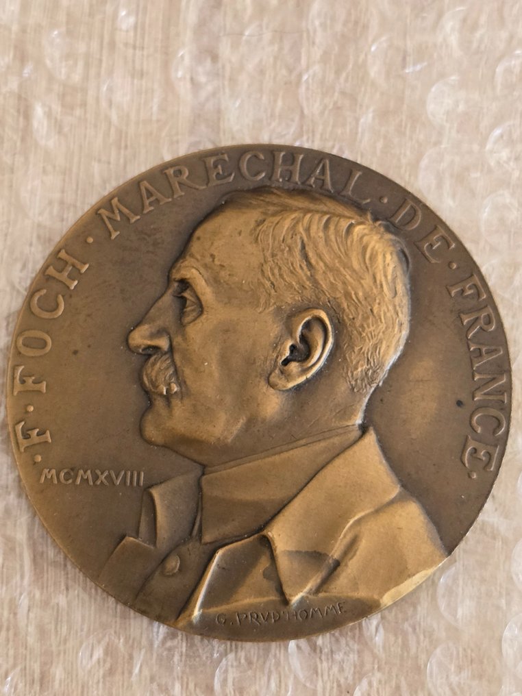 法國 - 紀念章 - Médaille, Maréchal Foch, signature de l’Armistice - 1918 #1.0