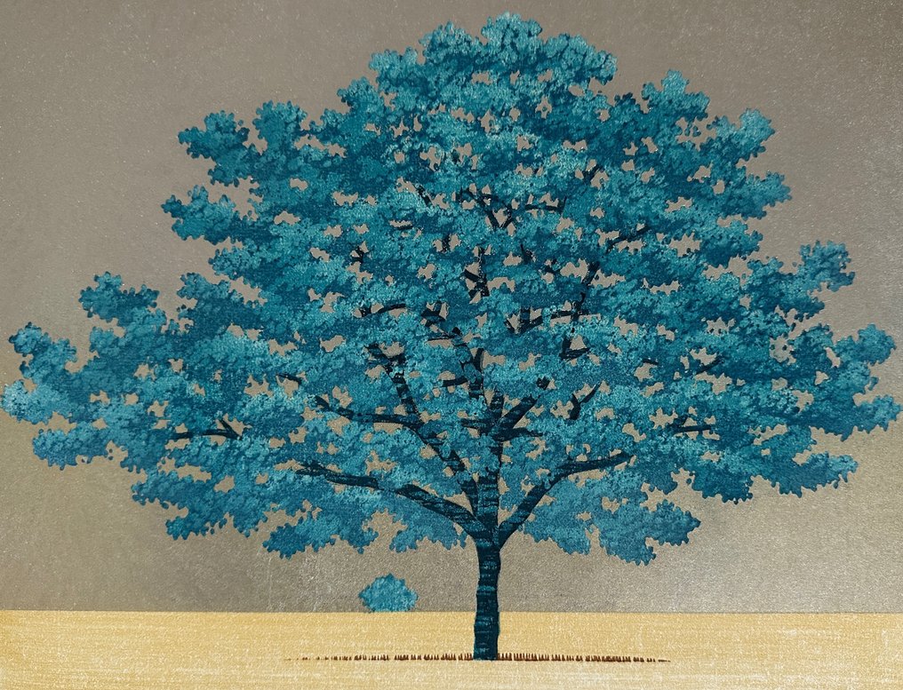 Tree series: "Blue Tree" - XXL size - Limited edition 296/200 - 2008 - NO RESERVE - Hajime Namiki 並木 (b 1948) - Japan #1.1