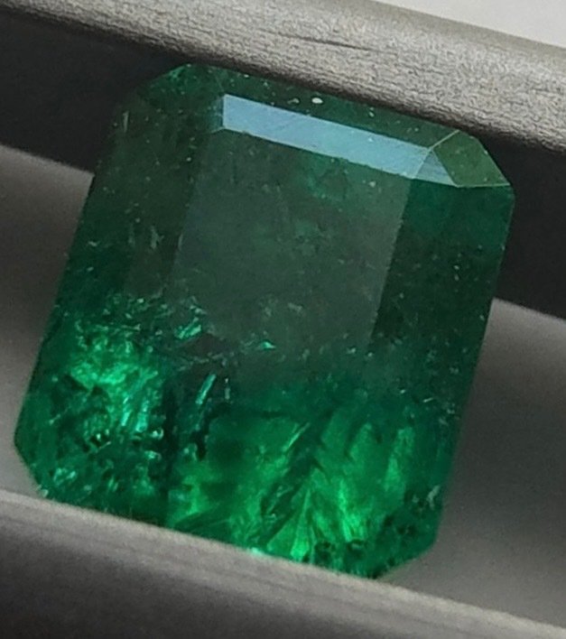 1 pcs  Green Emerald  - 0.71 ct - International Gemological Institute (IGI) - Deep green emerald #1.2