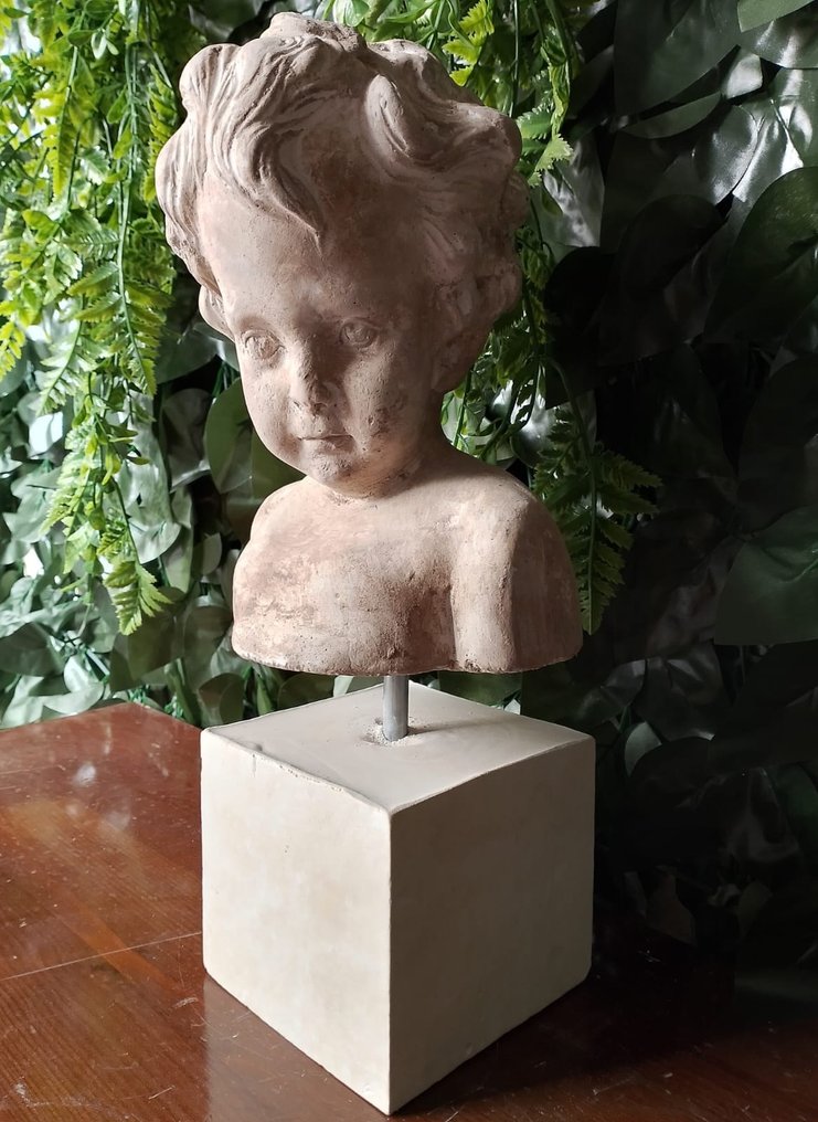 Sculpture, Busto di un cherubino - 35 cm - grès #1.1