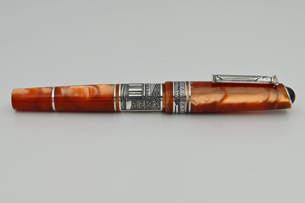 Marlen - Antiche Città Italiane: Paestum - Edizione numerata in resina, argento e roccia lavica - 滚珠笔 #3.2