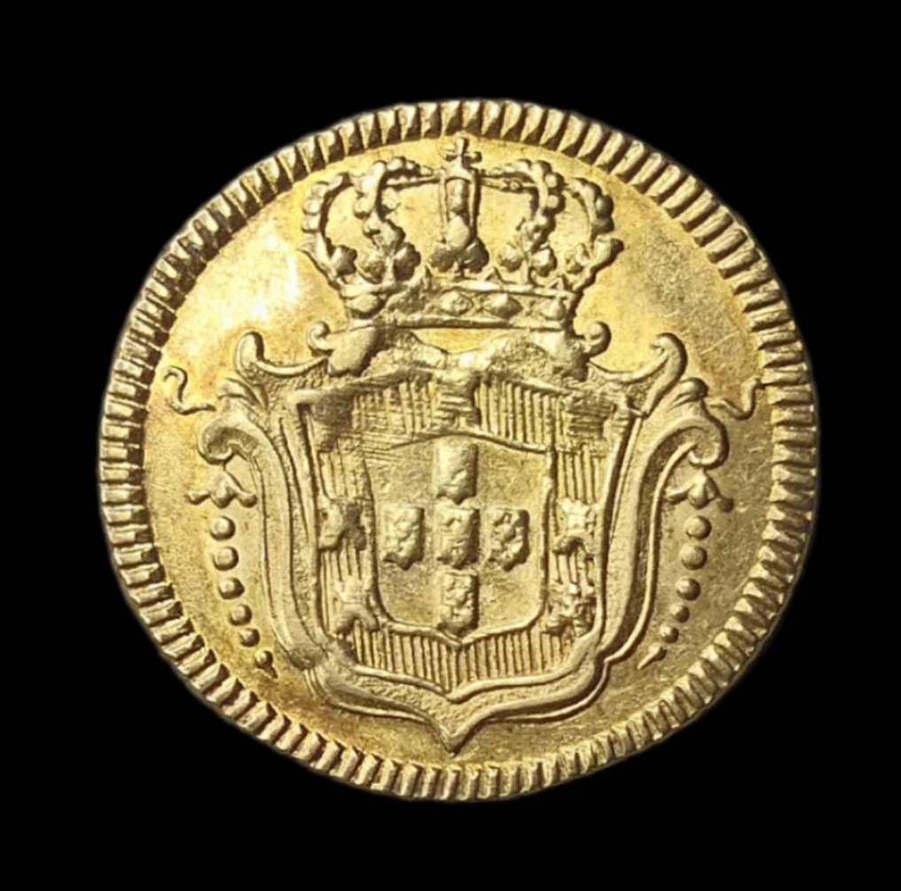 Portugal. D. João V (1706-1750). Meio Escudo (800 Reis) 1725 - Lisboa - Escudo do 4º Tipo #1.2