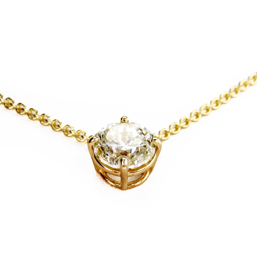 Ohne Mindestpreis - Halskette mit Anhänger - 14 kt Gelbgold -  1.03ct. tw. Diamant  (Natürlich) #1.1