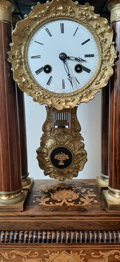 Zegar kominkowy kolumnowy -   - Mahoń - 1850-1900 - Francuski kolumnowy zegar kominkowy #2.1