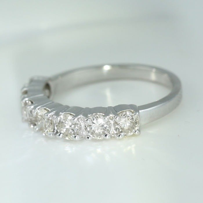 没有保留价 - 戒指 - 14K包金 白金 -  1.43ct. tw. 钻石  (天然) - 钻石 - 7 钻石戒指 #1.2