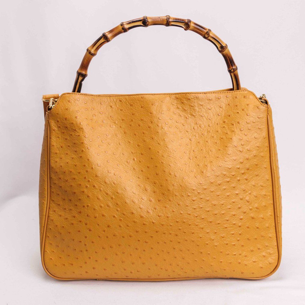 Gianni Versace - Ostrich Leather Bamboo Handle Tote - Τσάντα ώμου #2.1