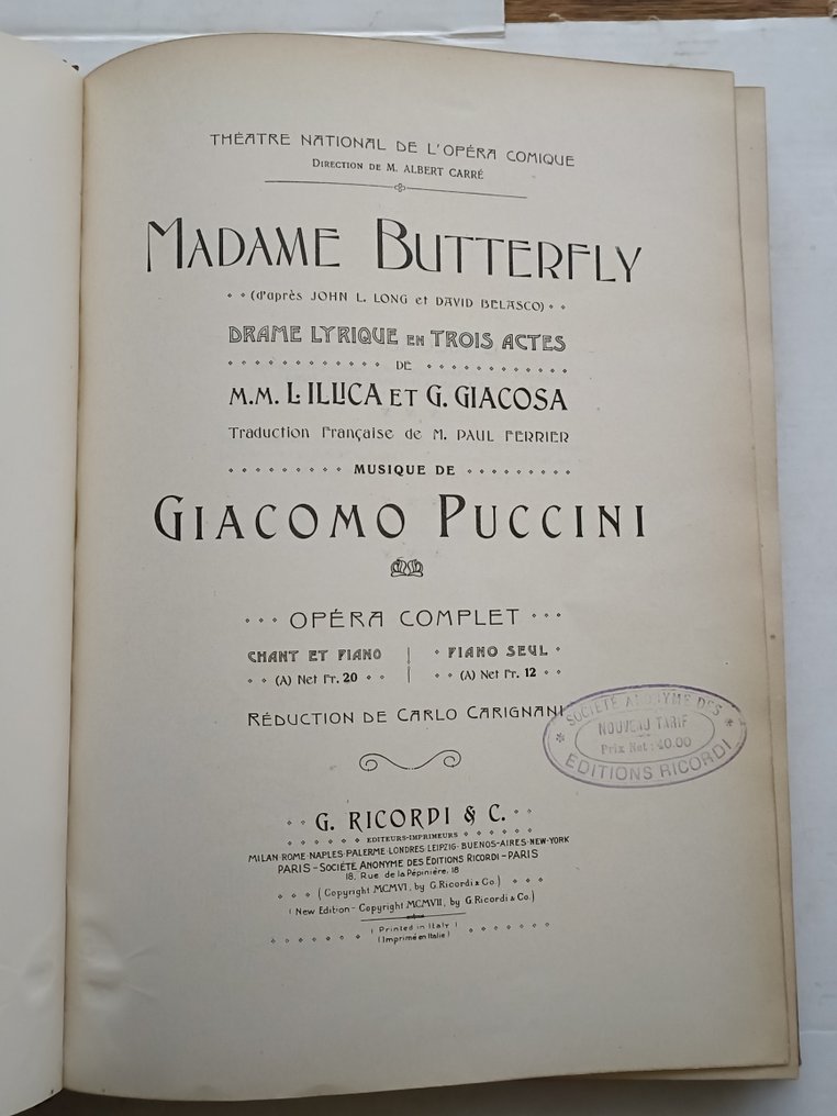 Giacomo Puccini - Madame Butterfly - 1907 #1.1