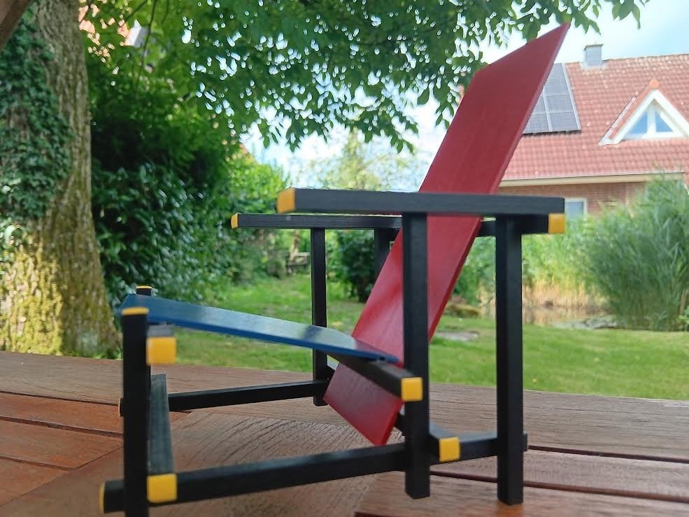 Vitra Design Museum - Gerrit Thomas Rietveld - Stuhl - "Rood-blauwe stoel" Miniatuur - Holz #2.2
