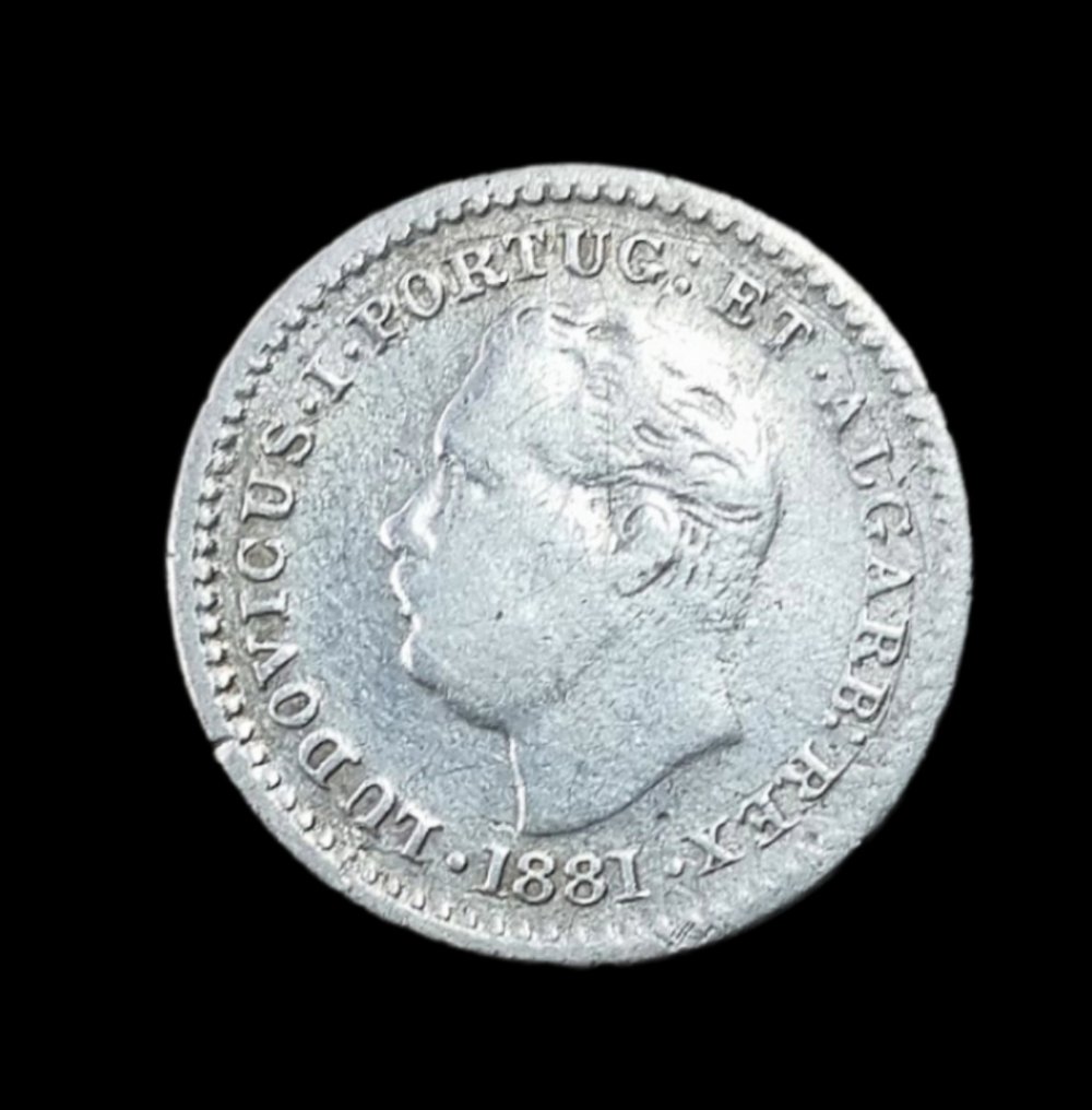 India Portugheză. D. Luís I (1861-1889). Oitavo de  Rupia 1881  (Fără preț de rezervă) #1.1